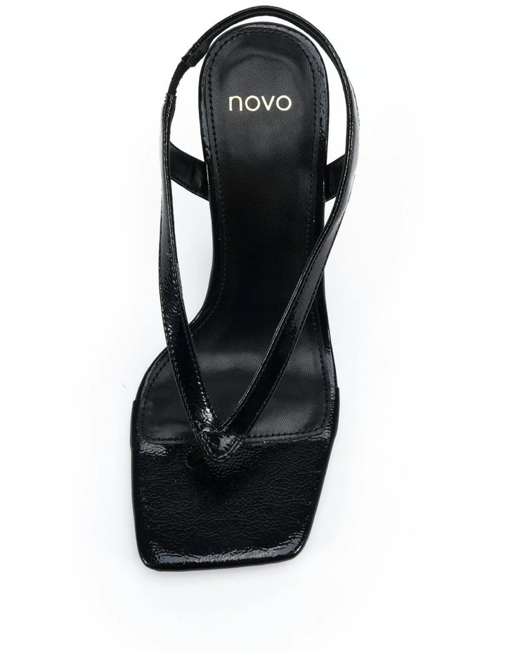 Zielona Heels in Black Crinkle Patent image 5