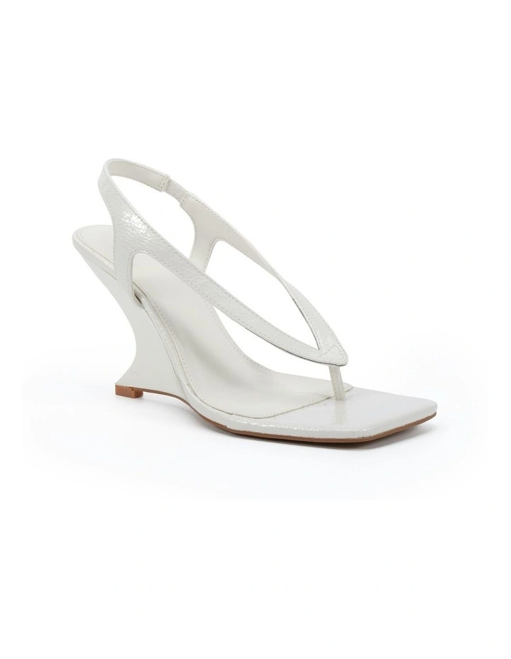 Zielona Heels in White Crinkle Patent image 2