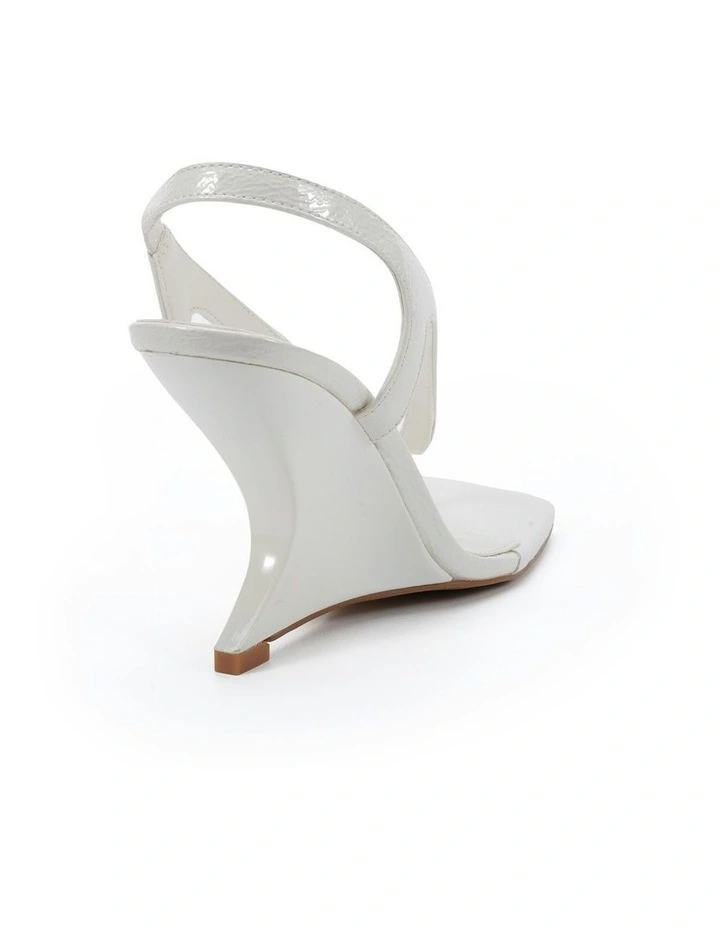 Zielona Heels in White Crinkle Patent image 3