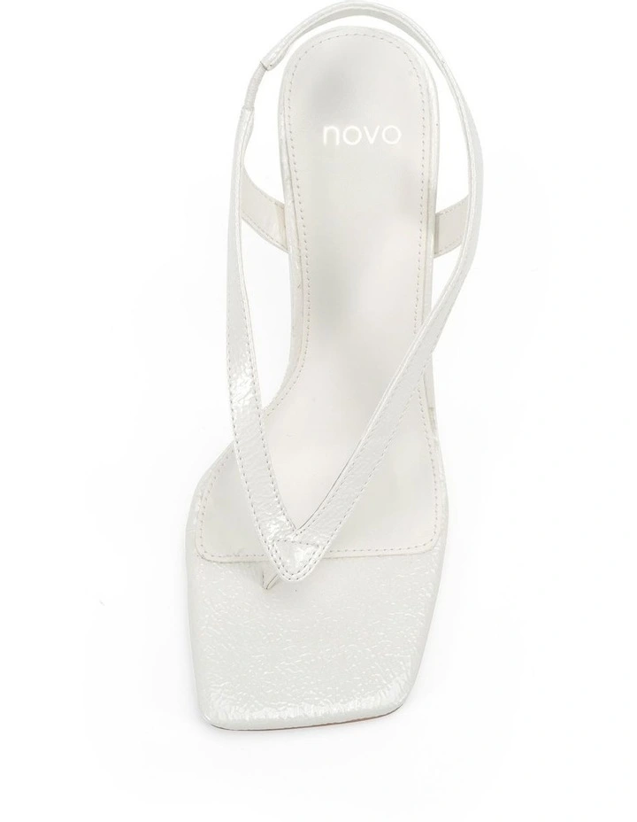 Zielona Heels in White Crinkle Patent image 5
