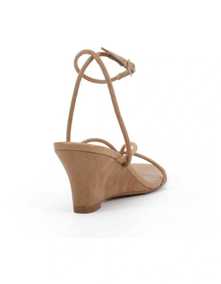 Briony Suede Wedges in Biscoff image 3