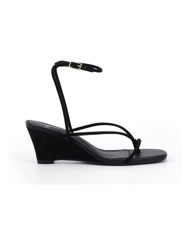 Briony Suede Wedge in Black image 1
