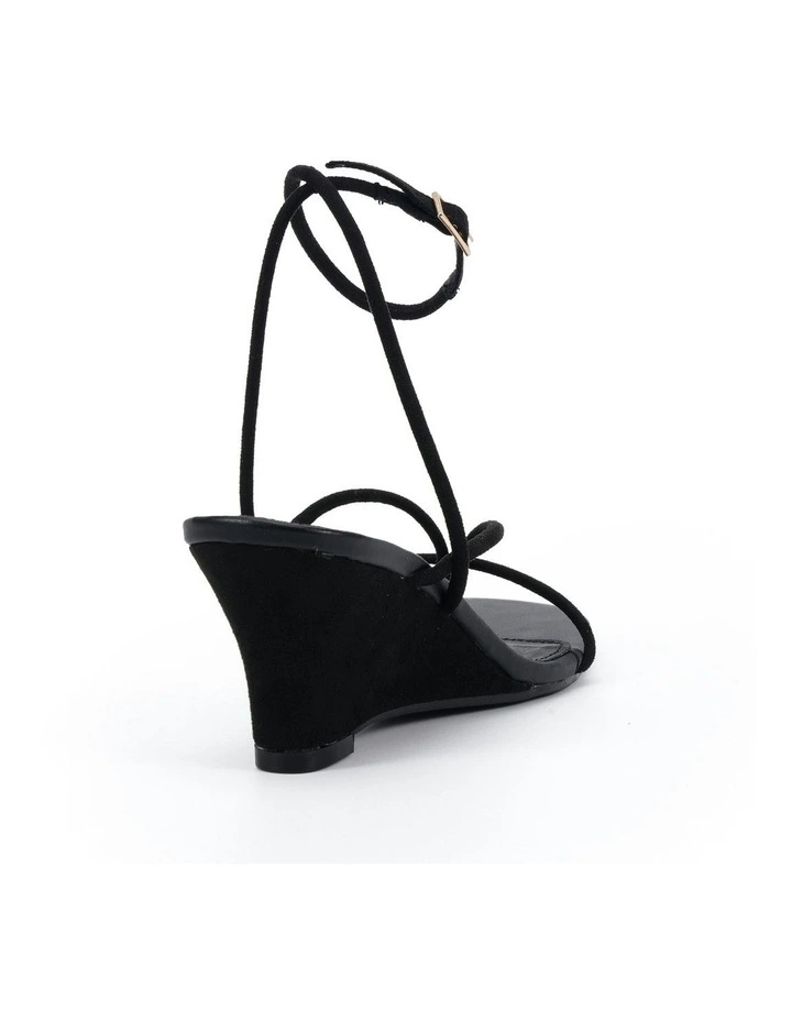 Briony Suede Wedge in Black image 3