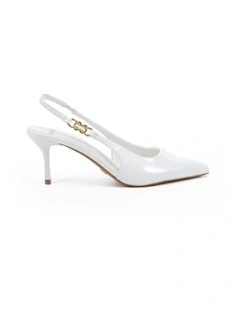 Iinara Heel in White Patent