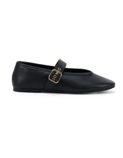 Cade Ballet Flat in Black Smooth