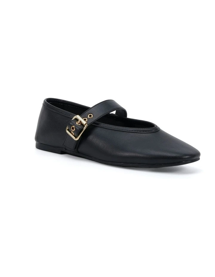 Cade Ballet Flat in Black Smooth image 2