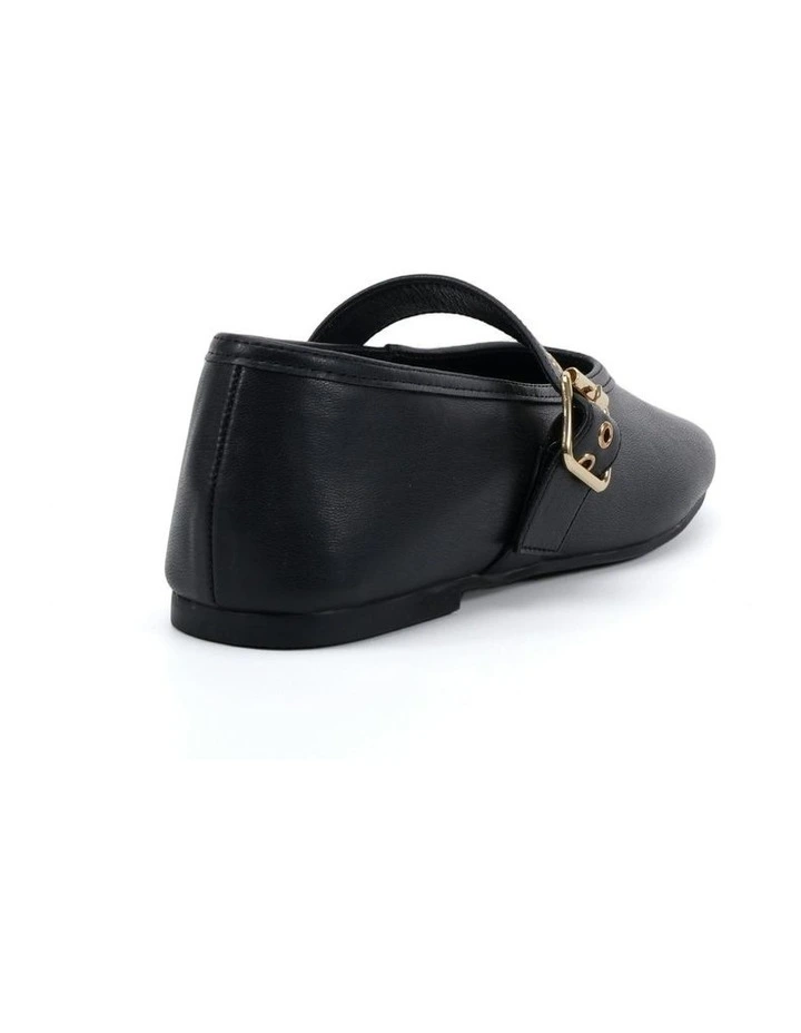 Cade Ballet Flat in Black Smooth image 3