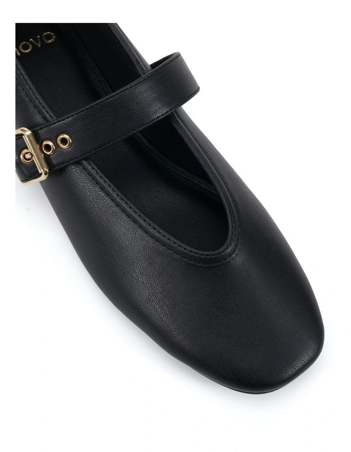 Cade Ballet Flat in Black Smooth image 4