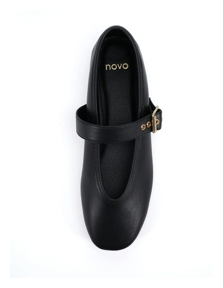 Cade Ballet Flat in Black Smooth image 5