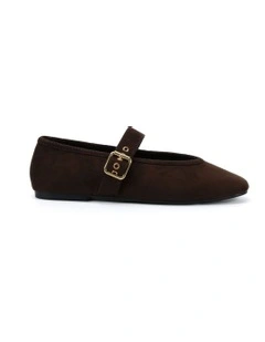 Cade Ballet Flats in Espresso Suede