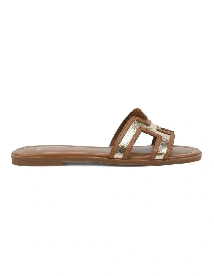 Sachie Slides in Tan/Gold image 1