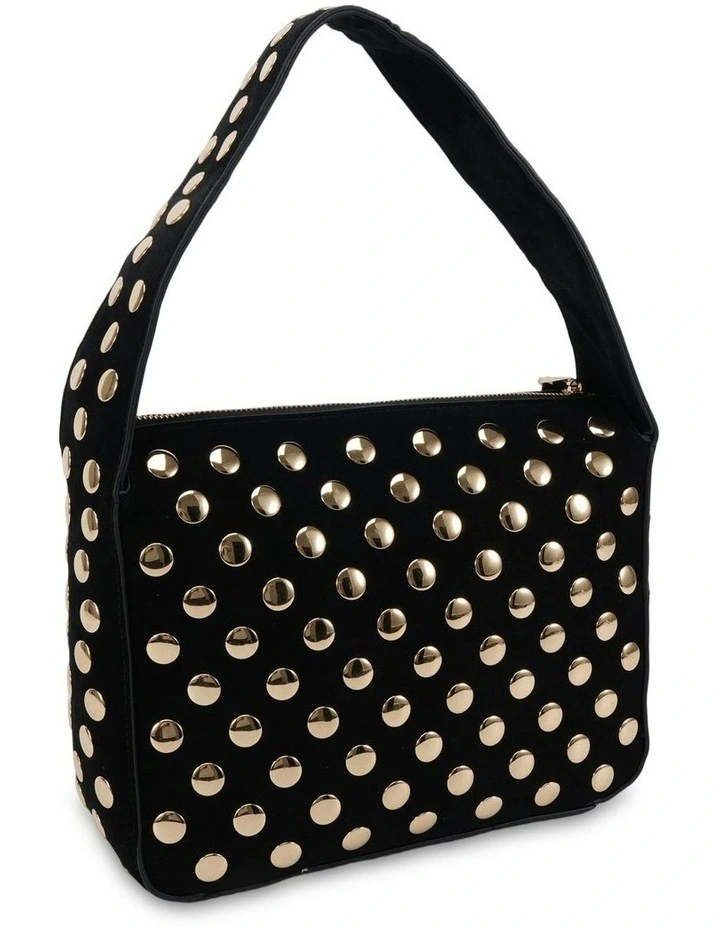 Aziel Suede  Shoulder Bag in Black image 1