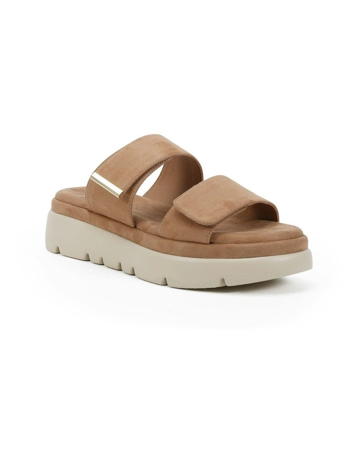 Bonita Wedges In Biscoff Suede in Brown image 2