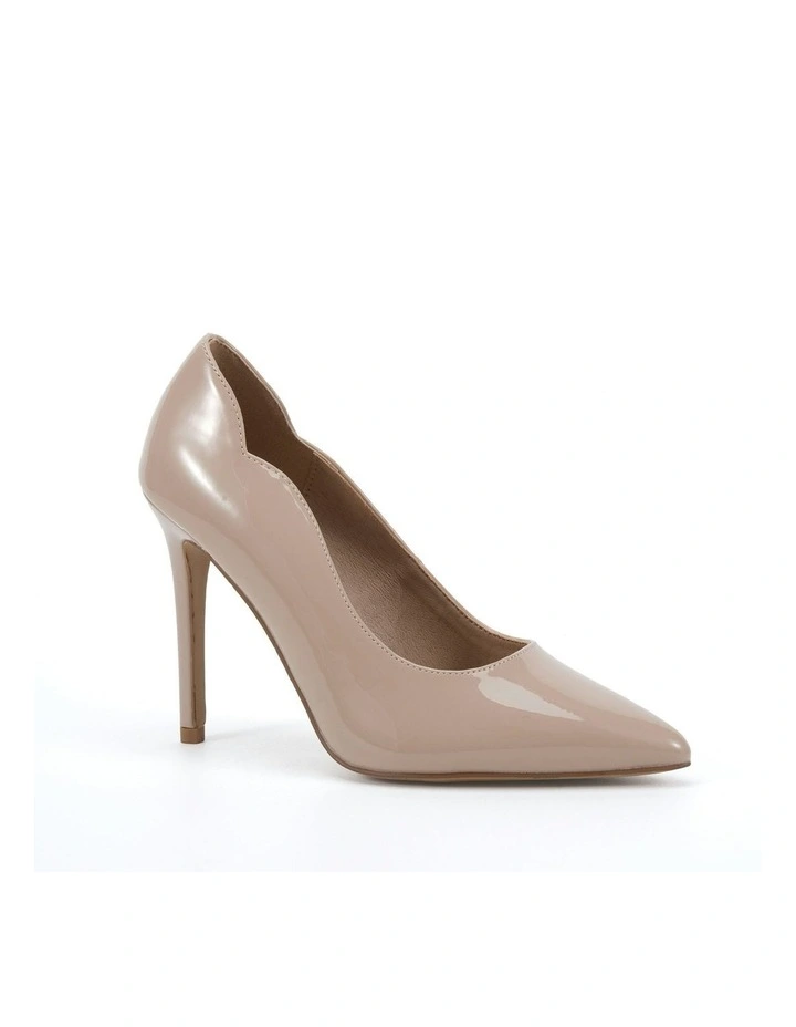 Inisa Court Neutral Patent Heels Pump in Beige image 2