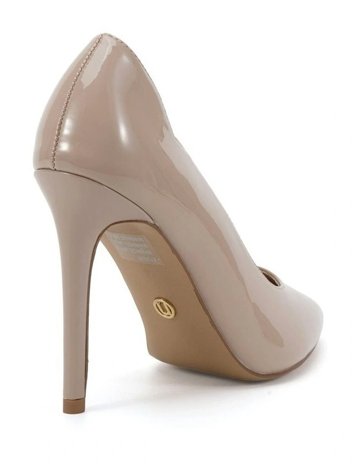 Inisa Court Neutral Patent Heels Pump in Beige image 3