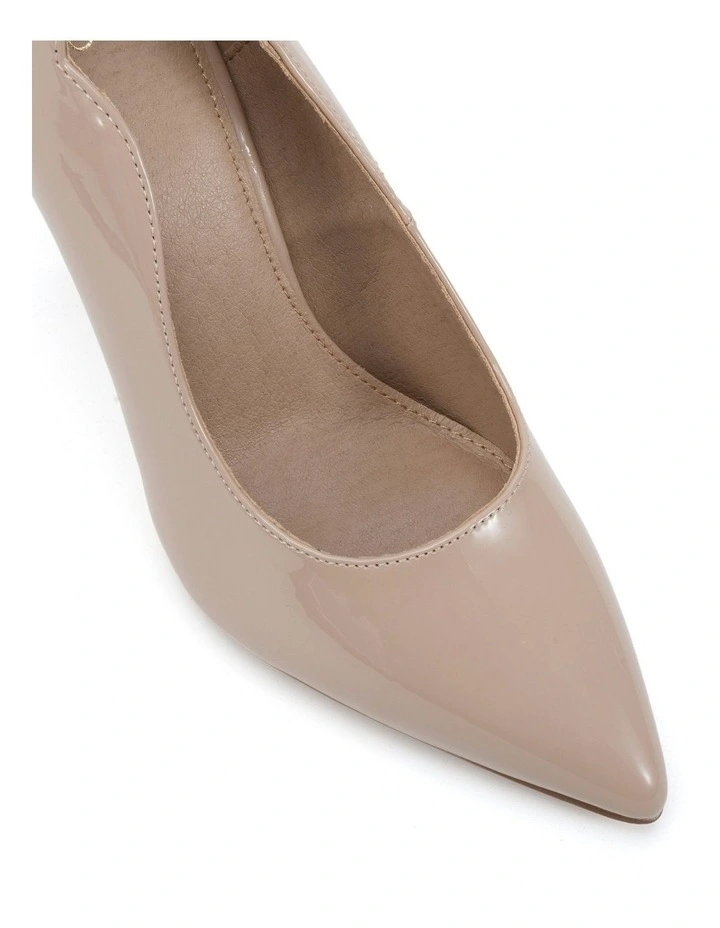 Inisa Court Neutral Patent Heels Pump in Beige image 4
