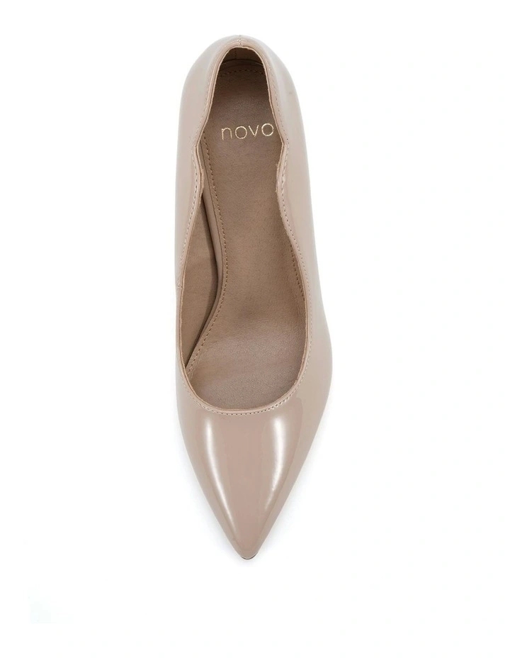 Inisa Court Neutral Patent Heels Pump in Beige image 5