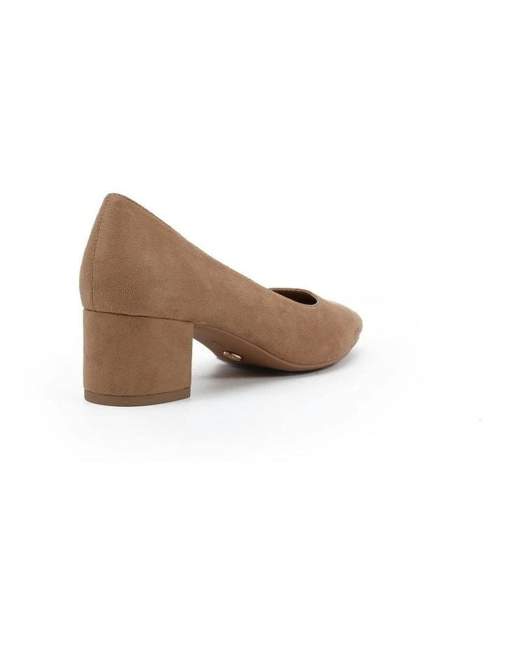 Isabell Block Court Heels in Biscoff Suede image 3