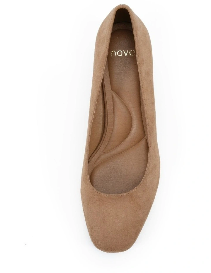 Isabell Block Court Heels in Biscoff Suede image 5