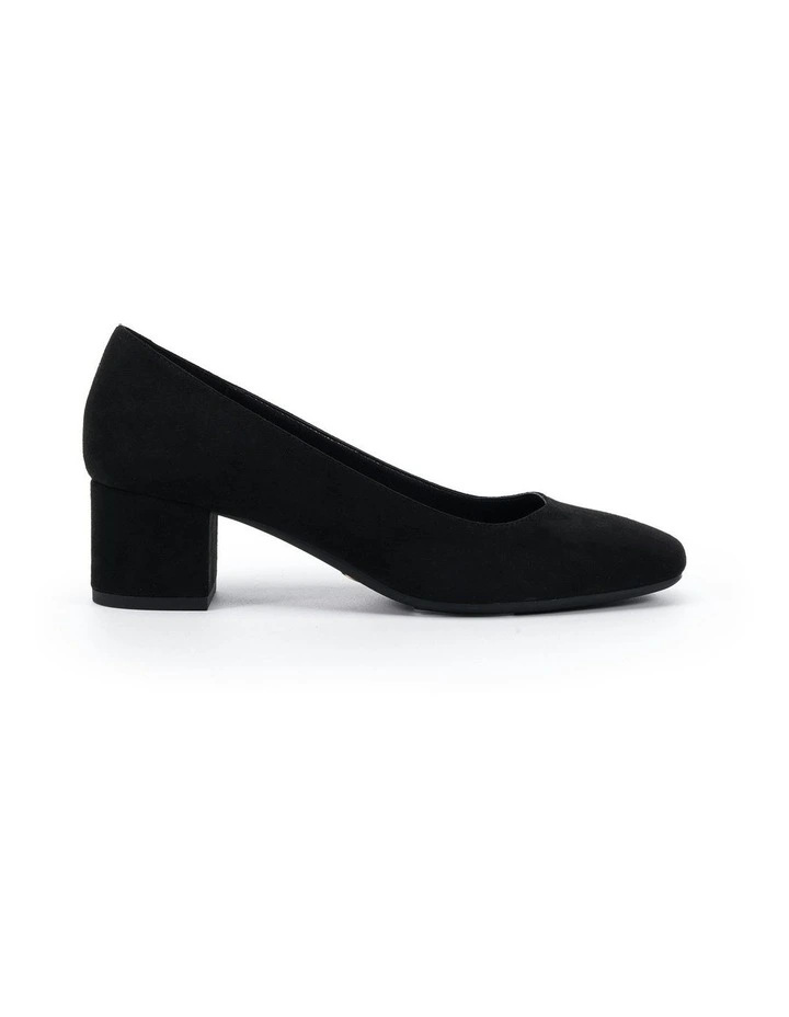 Isabell Block Court Heels in Black Suede image 1