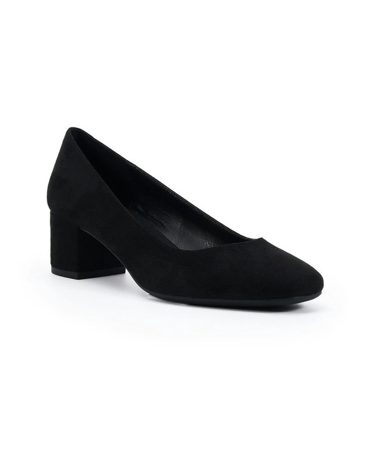Isabell Block Court Heels in Black Suede image 2