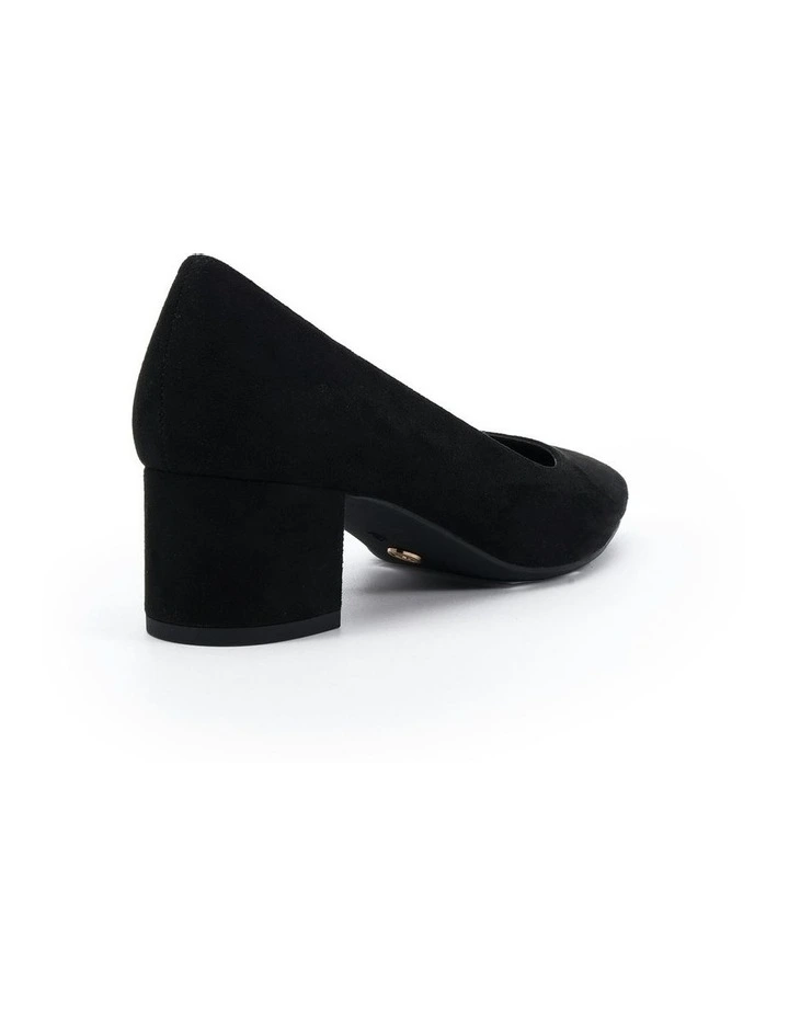 Isabell Block Court Heels in Black Suede image 3