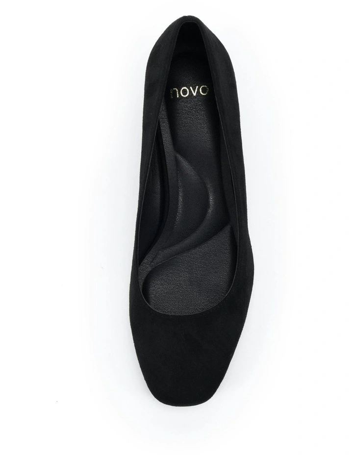 Isabell Block Court Heels in Black Suede image 5