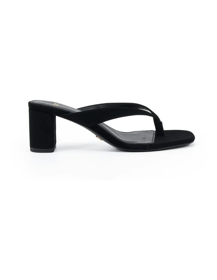 Neave Low Block Heels In Black Nubuck image 1