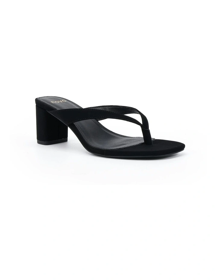 Neave Low Block Heels In Black Nubuck image 2