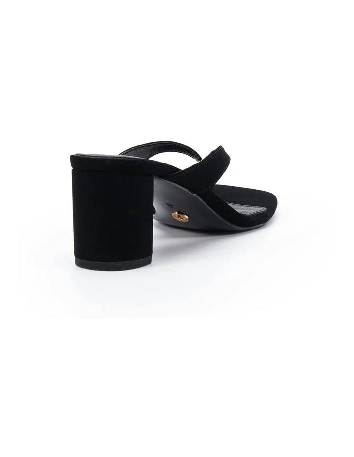 Neave Low Block Heels In Black Nubuck image 3