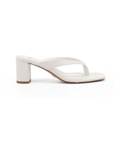 Neave Low Block Heels In White