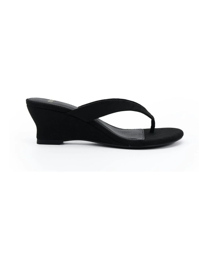 Zepher Thong Wedges in Black Suede image 1