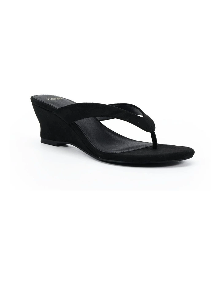 Zepher Thong Wedges in Black Suede image 2