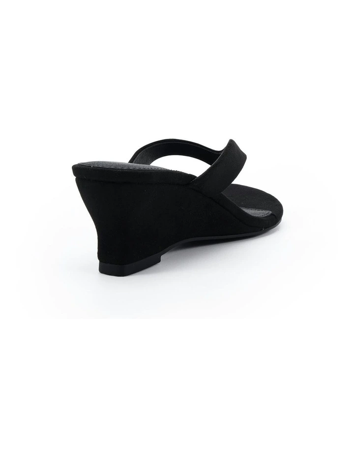 Zepher Thong Wedges in Black Suede image 3