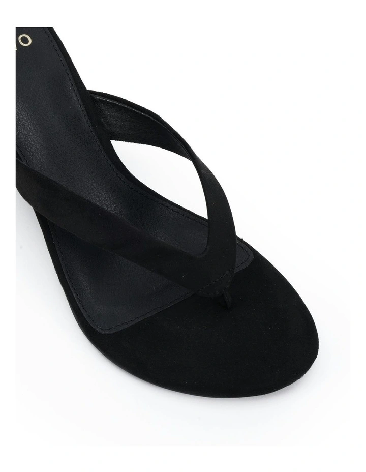 Zepher Thong Wedges in Black Suede image 4