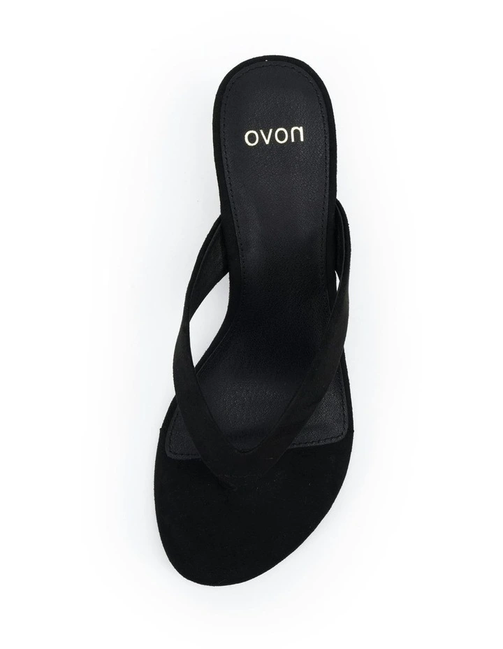 Zepher Thong Wedges in Black Suede image 5