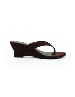 Zepher Thong Wedges in Espresso Suede