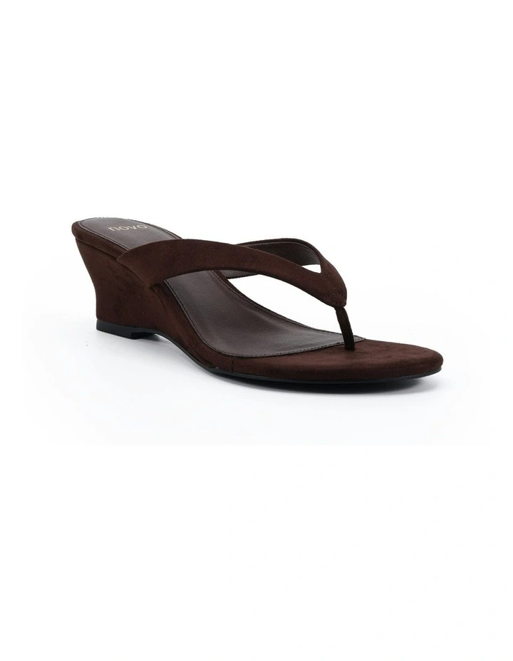 Zepher Thong Wedges in Espresso Suede image 2