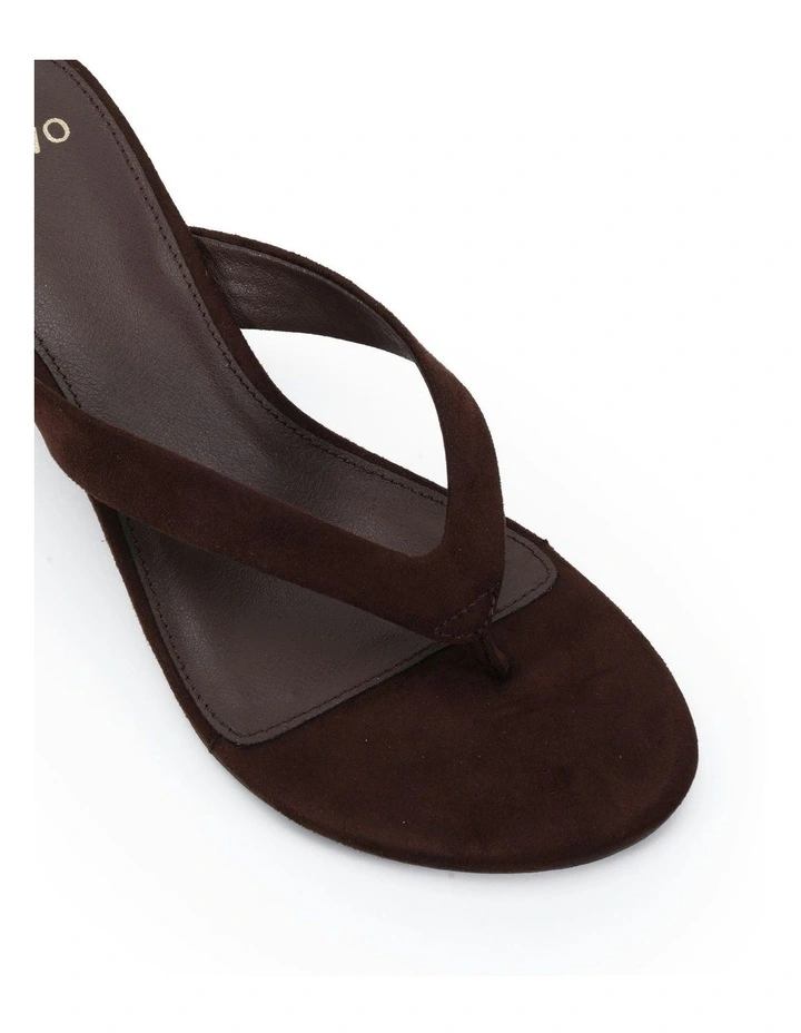 Zepher Thong Wedges in Espresso Suede image 4