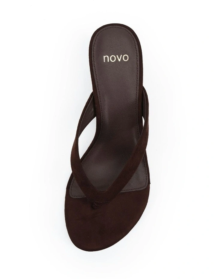 Zepher Thong Wedges in Espresso Suede image 5