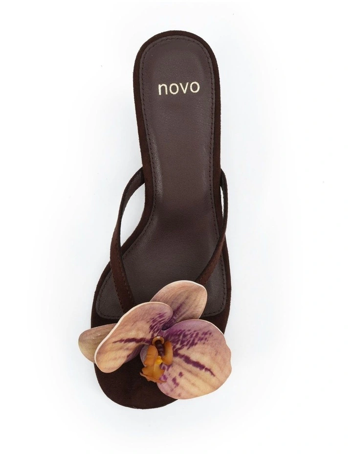 Lovesick Open Toe Heels in Espresso Suede image 6