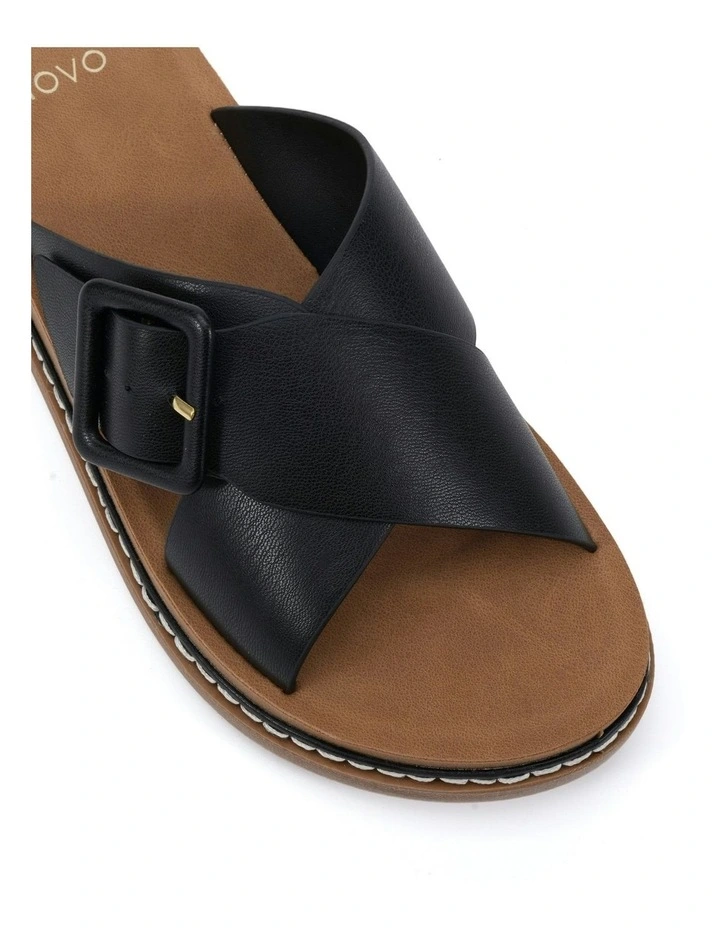 Steton Slides Sandals in Black image 4