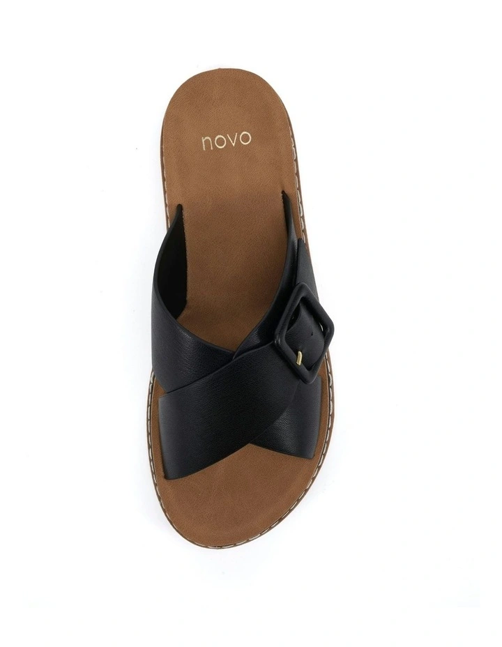 Steton Slides Sandals in Black image 5