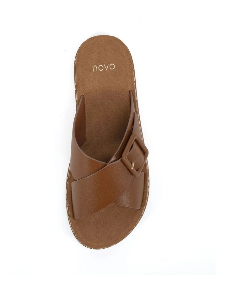 Steton Slides Sandals in Tan image 5