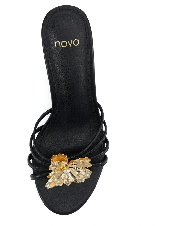 Leilany Open Toe Heels in Black image 5