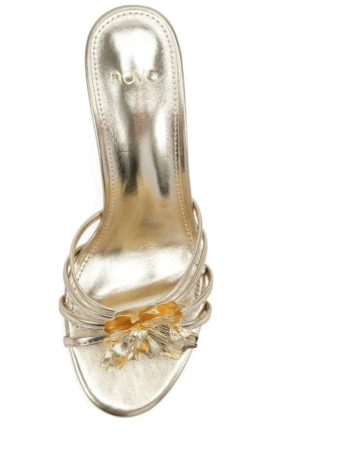 Leilany Open Toe Heels in Gold image 5