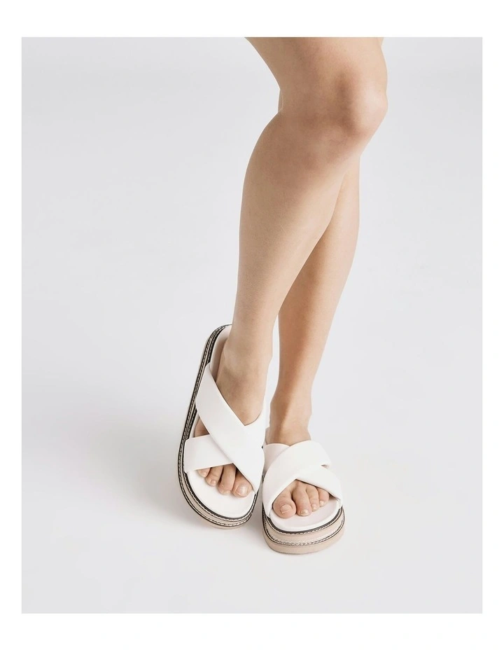 Selene Flatform Slides in White image 2
