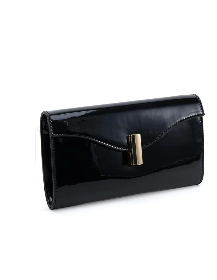 Alysse Clutch in Black Patent image 1