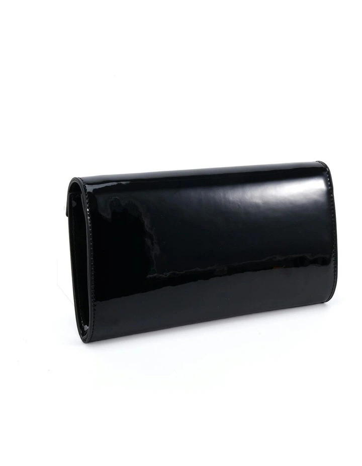 Alysse Clutch in Black Patent image 2