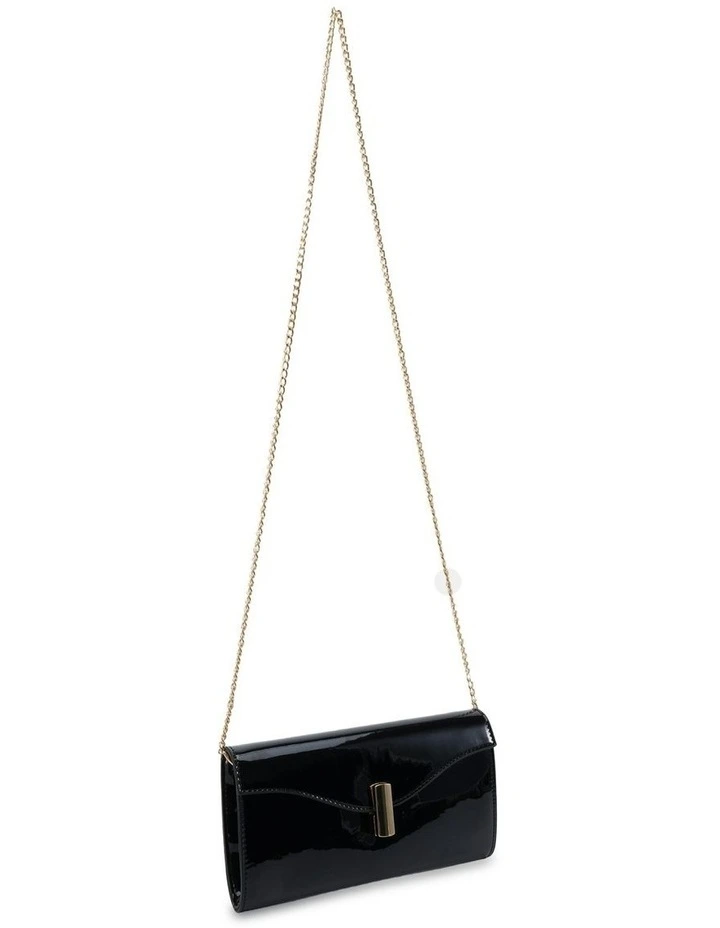 Alysse Clutch in Black Patent image 3